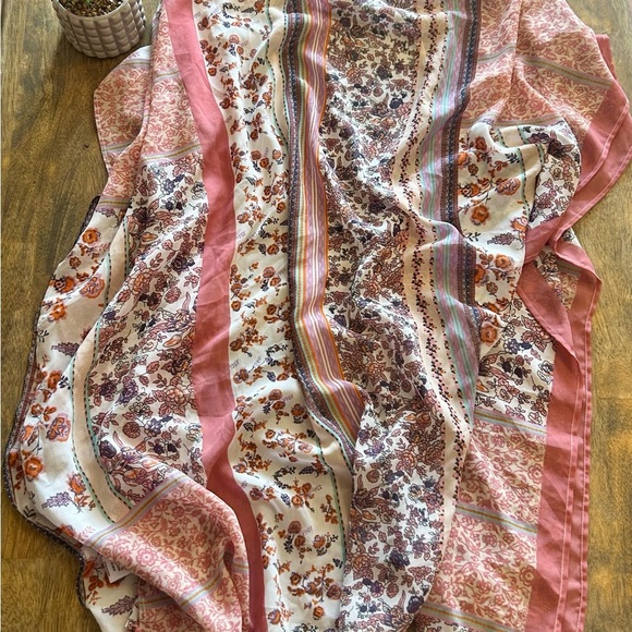 Kimono: Ultra Pink Floral and Striped - Pink and Orange - Picture 2 of 5